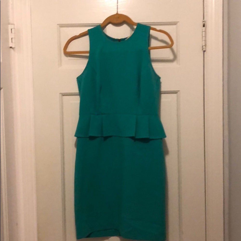 LOFT Turquoise peplum dress